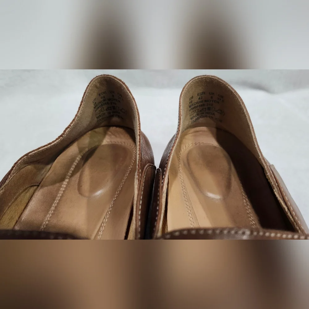 Hush Puppies Bailey Tan Soft Leather Slip On Loafers Shoes Women's Size 10
